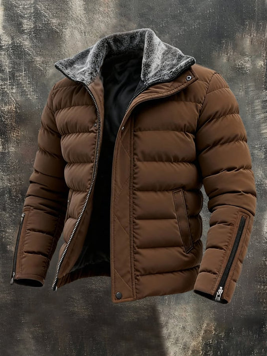 Men's Retro Warm Leather Patchwork Outdoor Jacket | Last Day 80% Off!