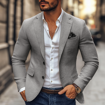 Men's Fashion Notch Lapel Two Buttons Casual Blazer Last Day 80% Off!