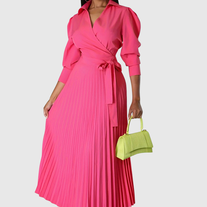Evelina | Soft Pleated Midi Dress | Last Day 80% Off!
