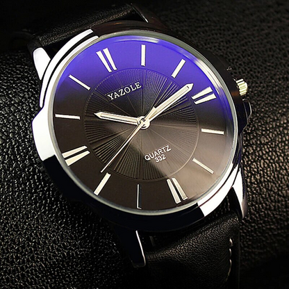 Luxurious Blue Glass Leather Watch™ - Wilson | Last Day 80% Off!