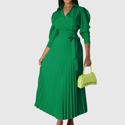 Evelina | Soft Pleated Midi Dress | Last Day 80% Off!