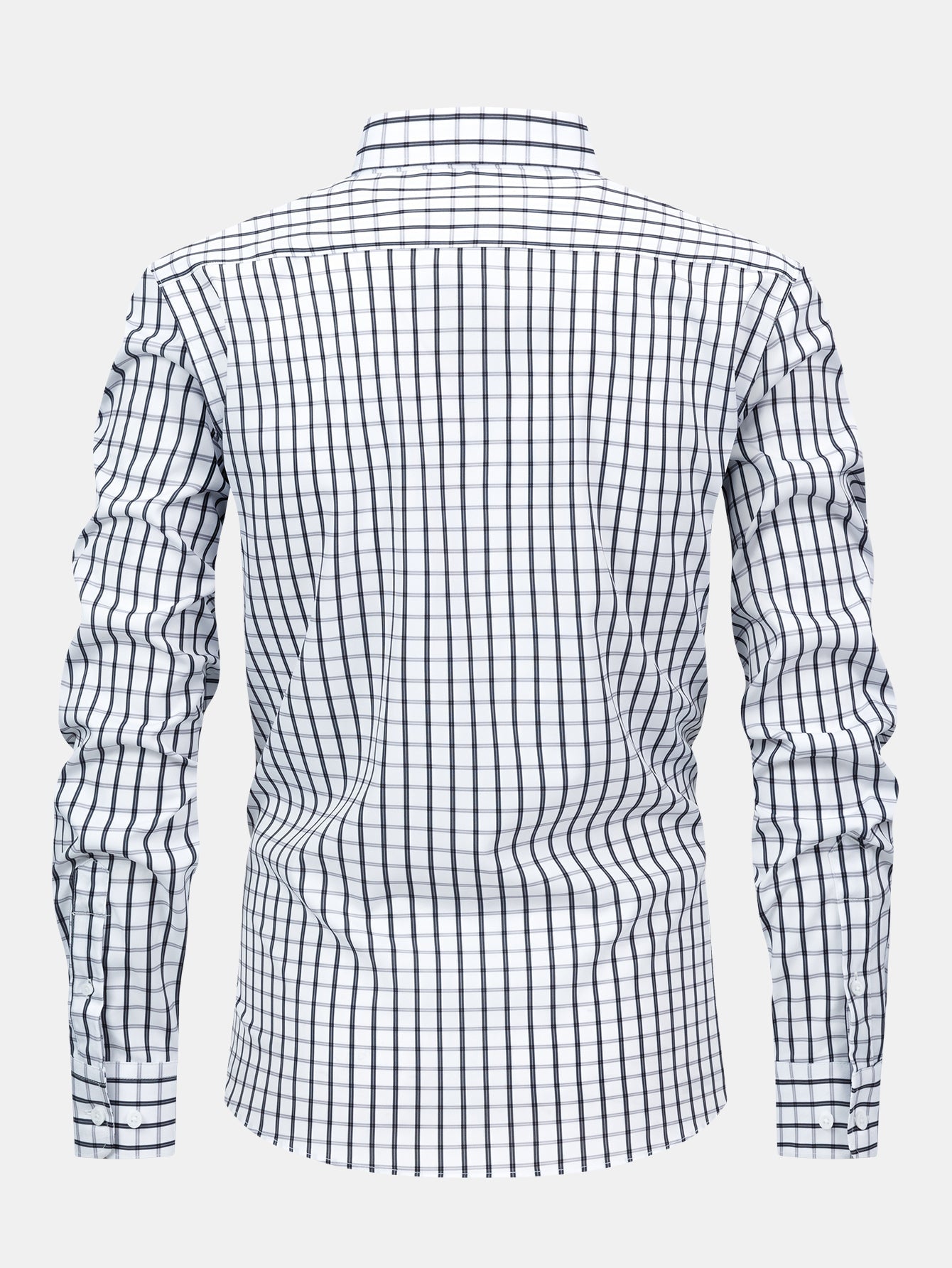 Button-down long-sleeve checked shirt | Last day 80% off!