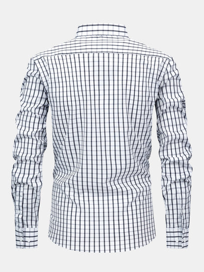 Button-down long-sleeve checked shirt | Last day 80% off!