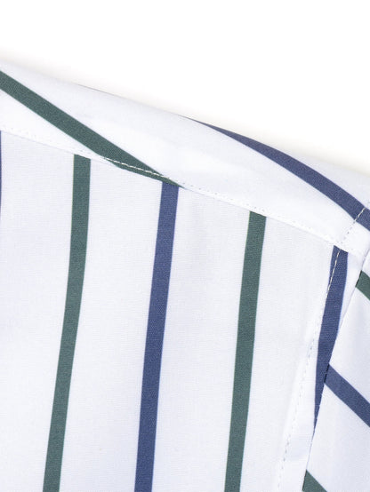 Shirt with long sleeves, stripes, and buttons & slim fit tapered trousers | Last day 80% off!