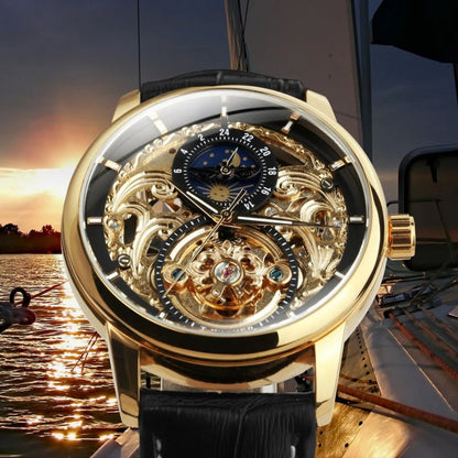 Moon Phase Skeleton Automatic Watch | Last day 80% off!