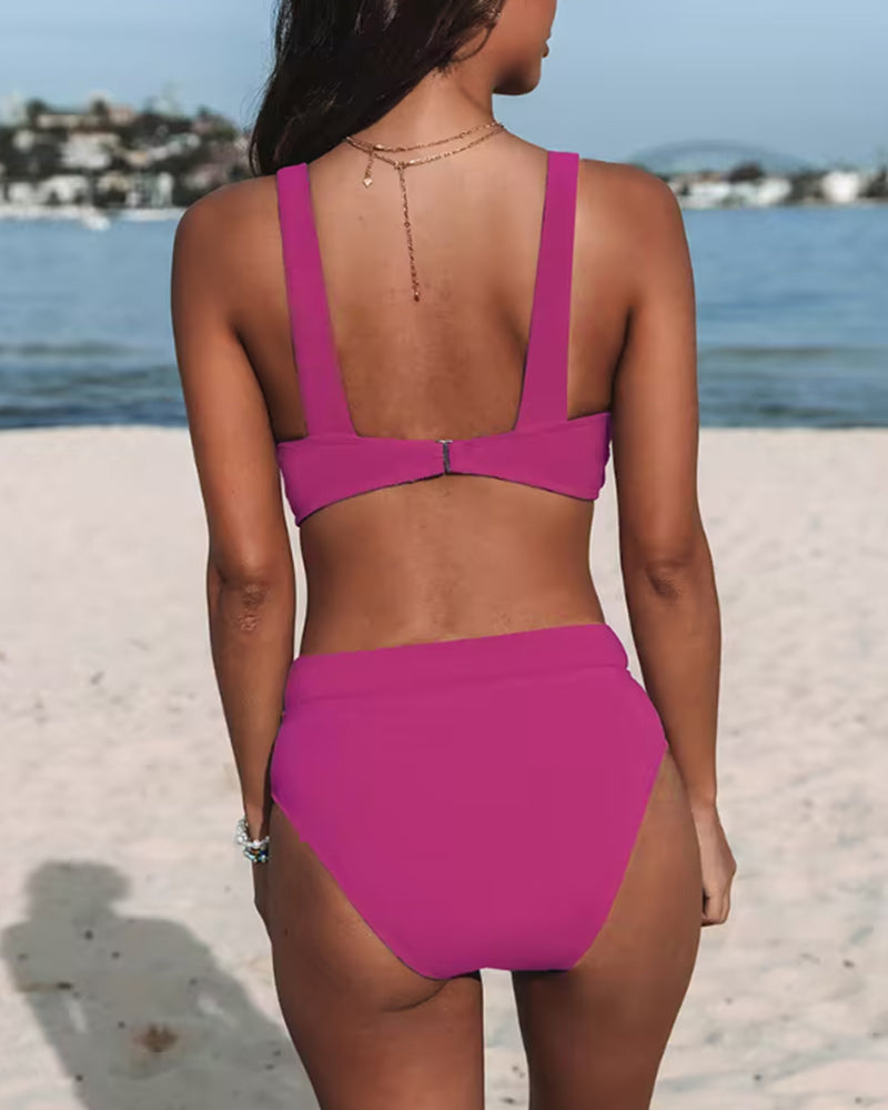Hilde - Solid High Waist Swimsuit | Last Day 80% Off!