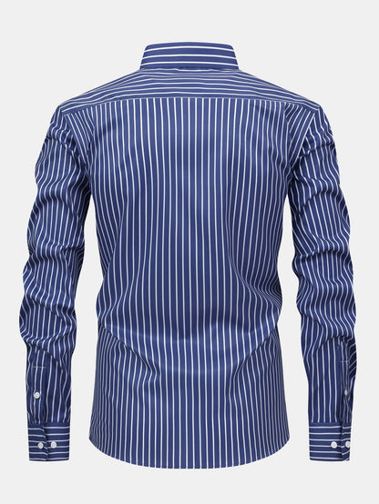 Long Sleeve Stripe Button Up Shirt | Last day 80% off!