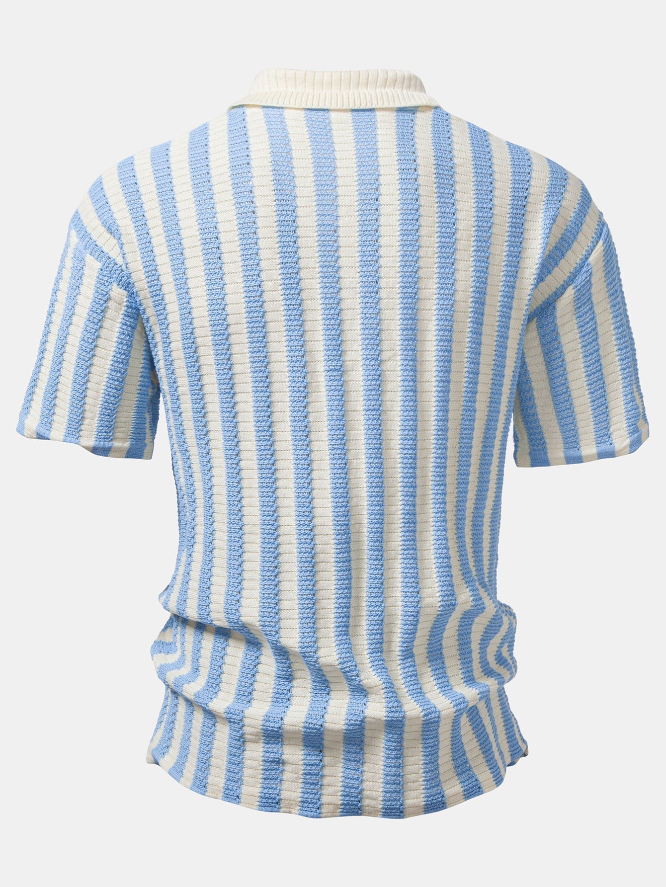 Shirt with drop shoulders and crochet stripes & linen trousers with straight legs | Last day 80% off!