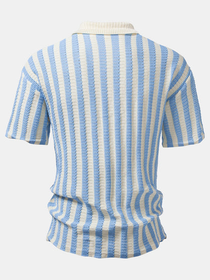 Shirt with drop shoulders and crochet stripes & linen trousers with straight legs | Last day 80% off!