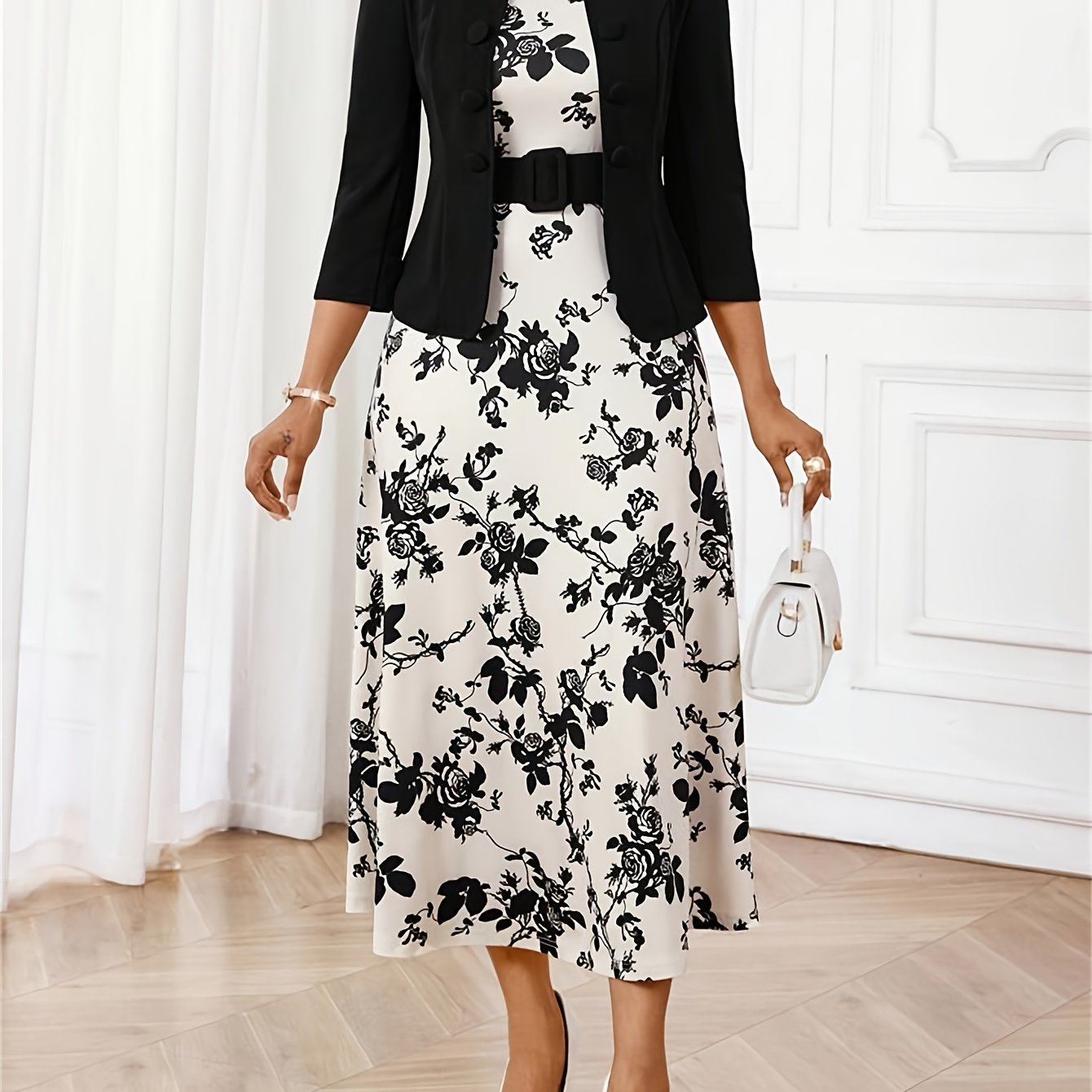 Amelie Lane | Printed Belted Two-Piece Set | Last Day 80% Off!