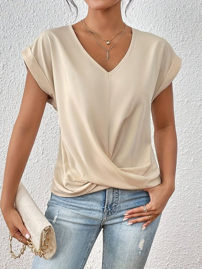 Ana | Elegant Casual Blouse With V-Neck | Last day 80% off!