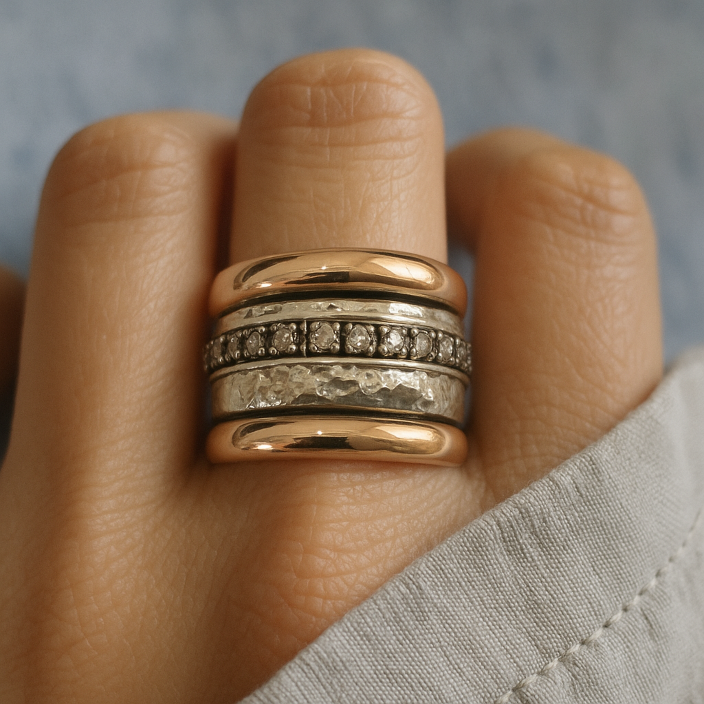 Thick Vintage Ring in Gold and Silver | Last Day 80% Off!