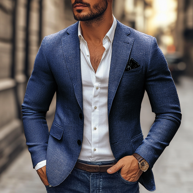 Men's Fashion Notch Lapel Two Buttons Casual Blazer Last Day 80% Off!