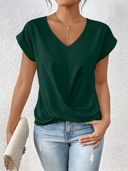 Ana | Elegant Casual Blouse With V-Neck | Last day 80% off!