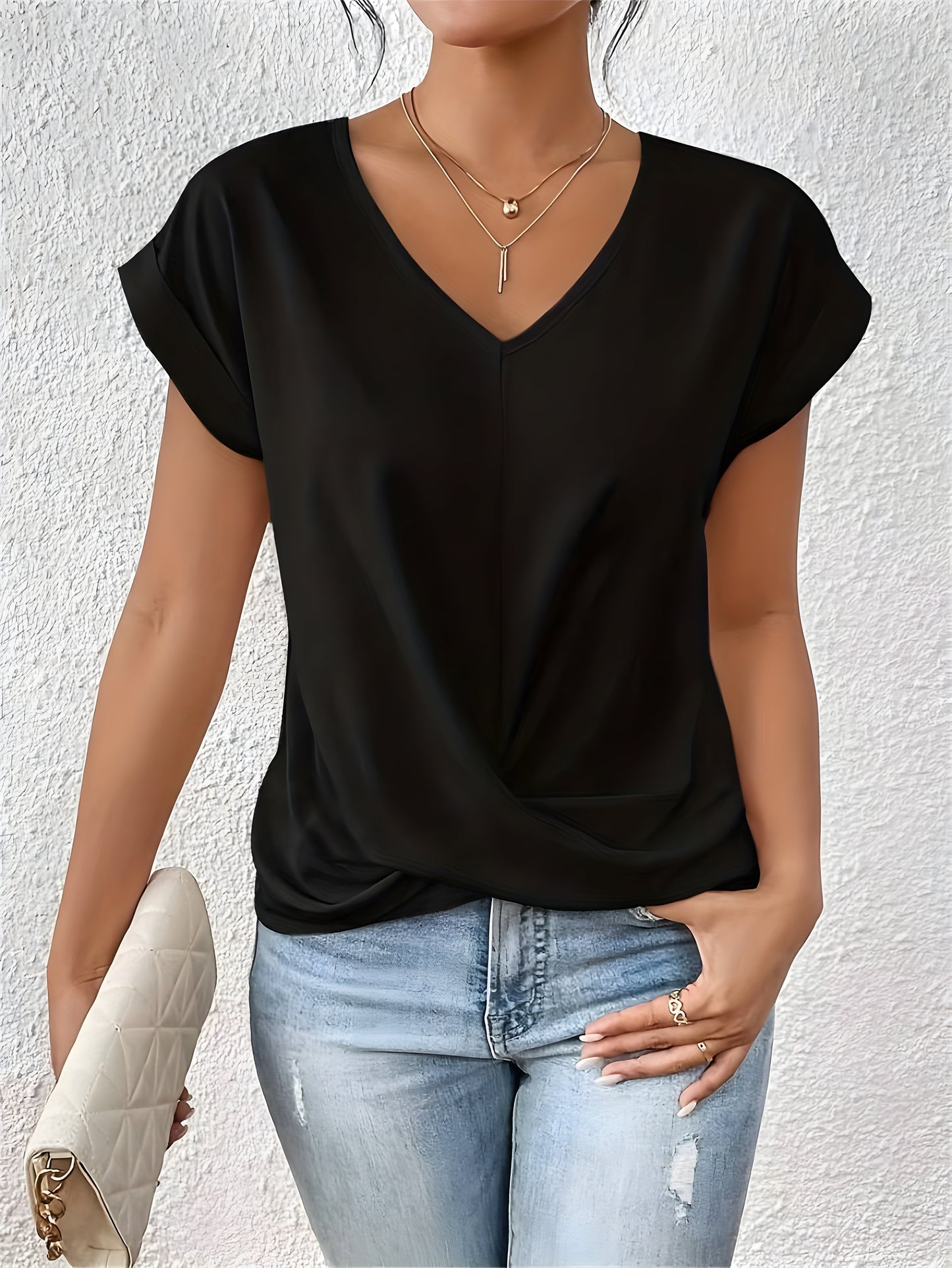 Ana | Elegant Casual Blouse With V-Neck | Last day 80% off!