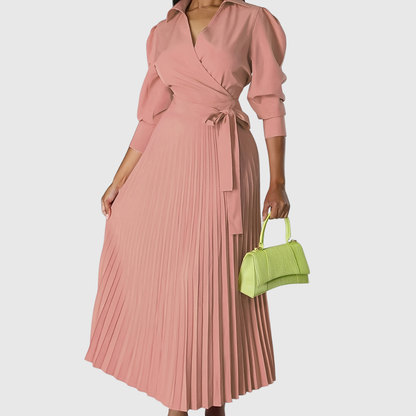Evelina | Soft Pleated Midi Dress | Last Day 80% Off!