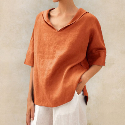 Renee™ - Women's V-Neck Casual Linen Shirt | Last day 80% off!
