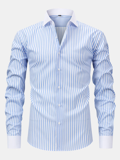 Non-Iron Striped Winchester Shirt & Slim Fit Tapered Trousers | Last day 80% off!