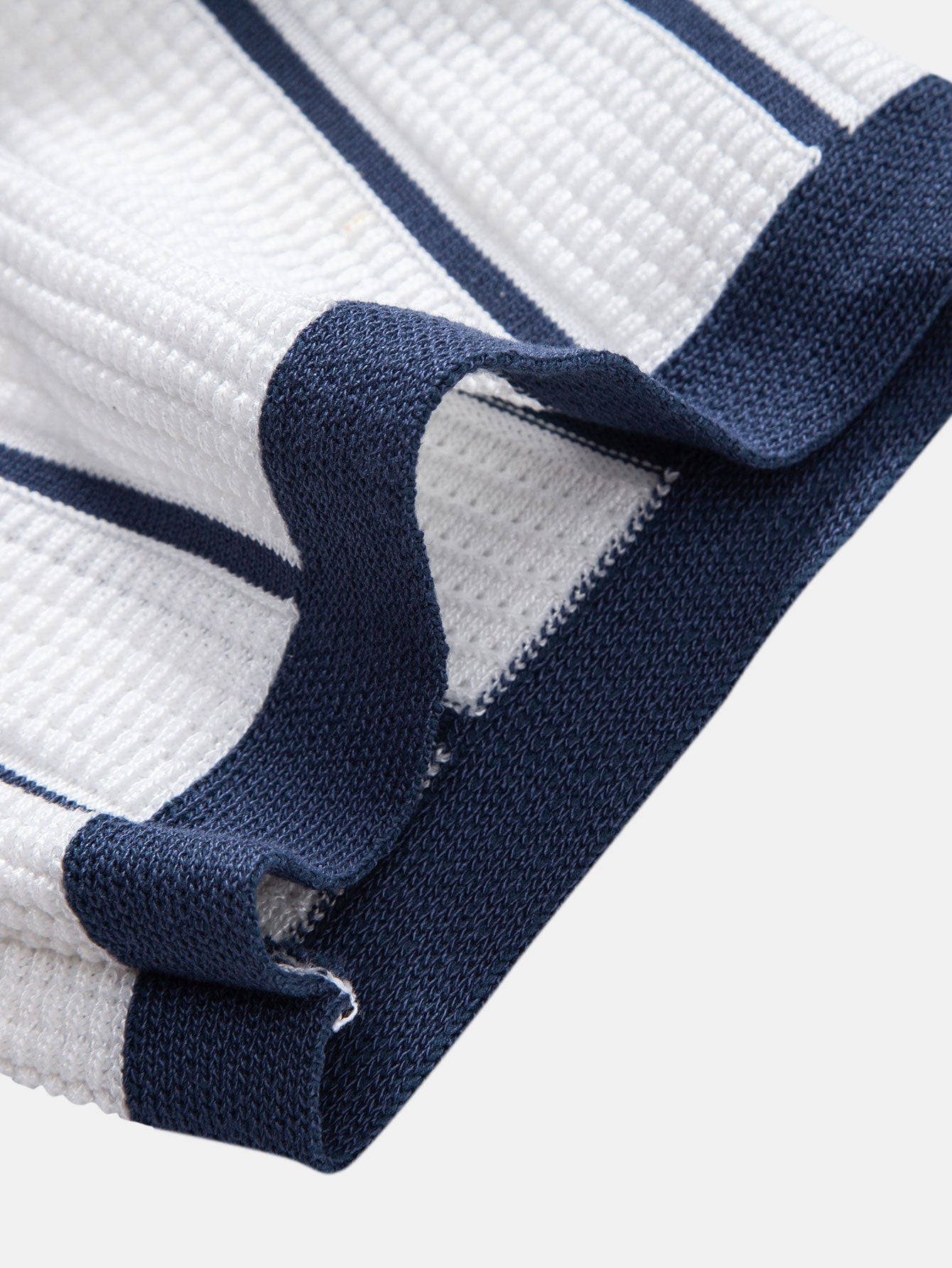 Striped knitted shirt with buttons & linen straight leg trousers | Last day 80% off!