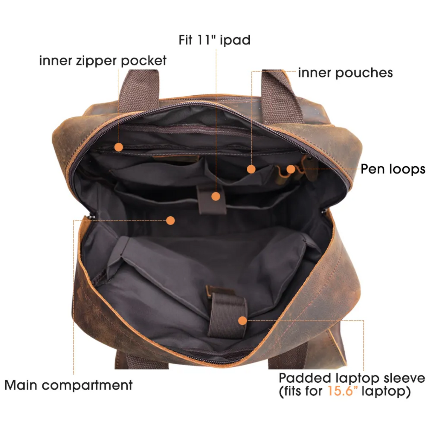 Kevin - Horse Leather Laptop Backpack | Last day 80% off!