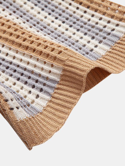 Striped Eyelet Crocheted Shirt | Last day 80% off!