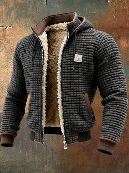 Men's outdoor jacket with retro structure and square check pattern | Last Day 80% Off!