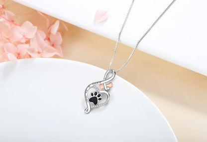 Lucky Paw Necklace with Heart, Bone & Infinity – “Always in My Heart” Pendant | Last Day 80% Off!