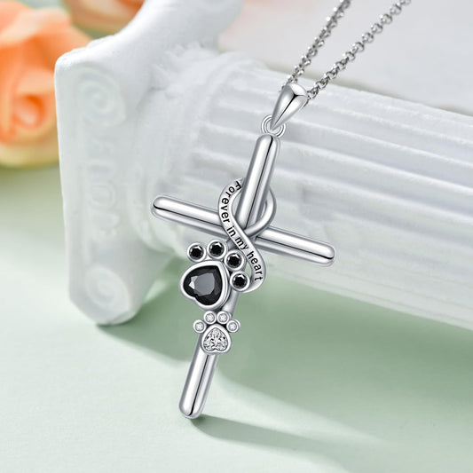 925 Sterling Silver Paw & Cross Necklace | Last Day 80% Off!