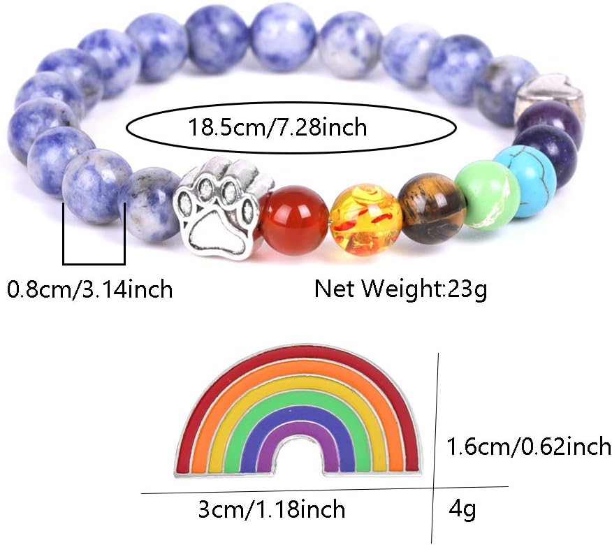 Rainbow Bridge Memorial Bracelet – 7 Chakra Bead Gift for Pet Loss | Last Day 80% Off!