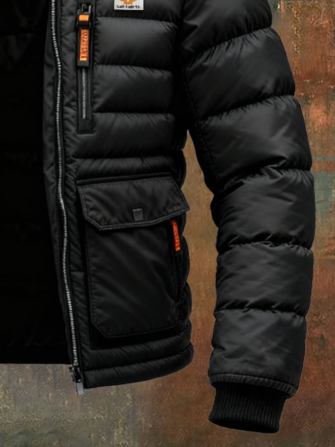 Retro quilted men's jacket in patchwork style, warm, with zip and multiple pockets | Last Day 80% Off!