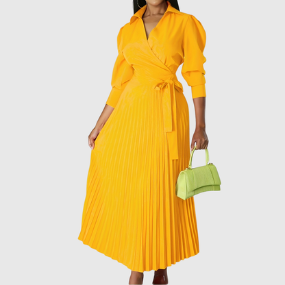 Evelina | Soft Pleated Midi Dress | Last Day 80% Off!