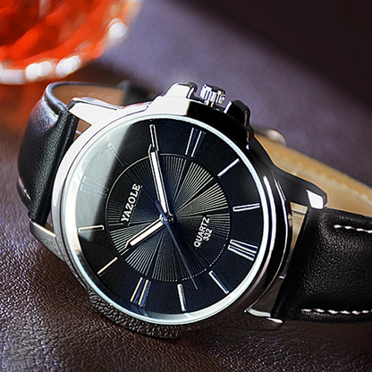 Luxurious Blue Glass Leather Watch™ - Wilson | Last Day 80% Off!