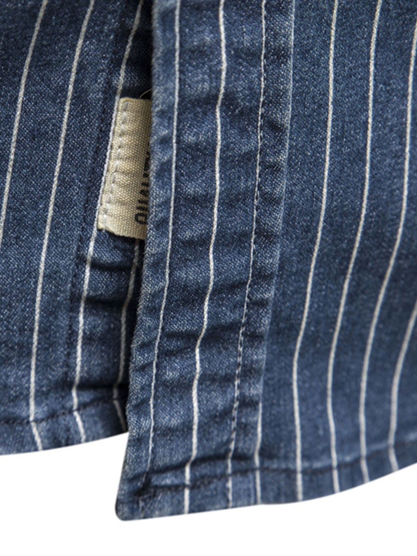 Striped washed denim shirt with pockets | Last day 80% off!