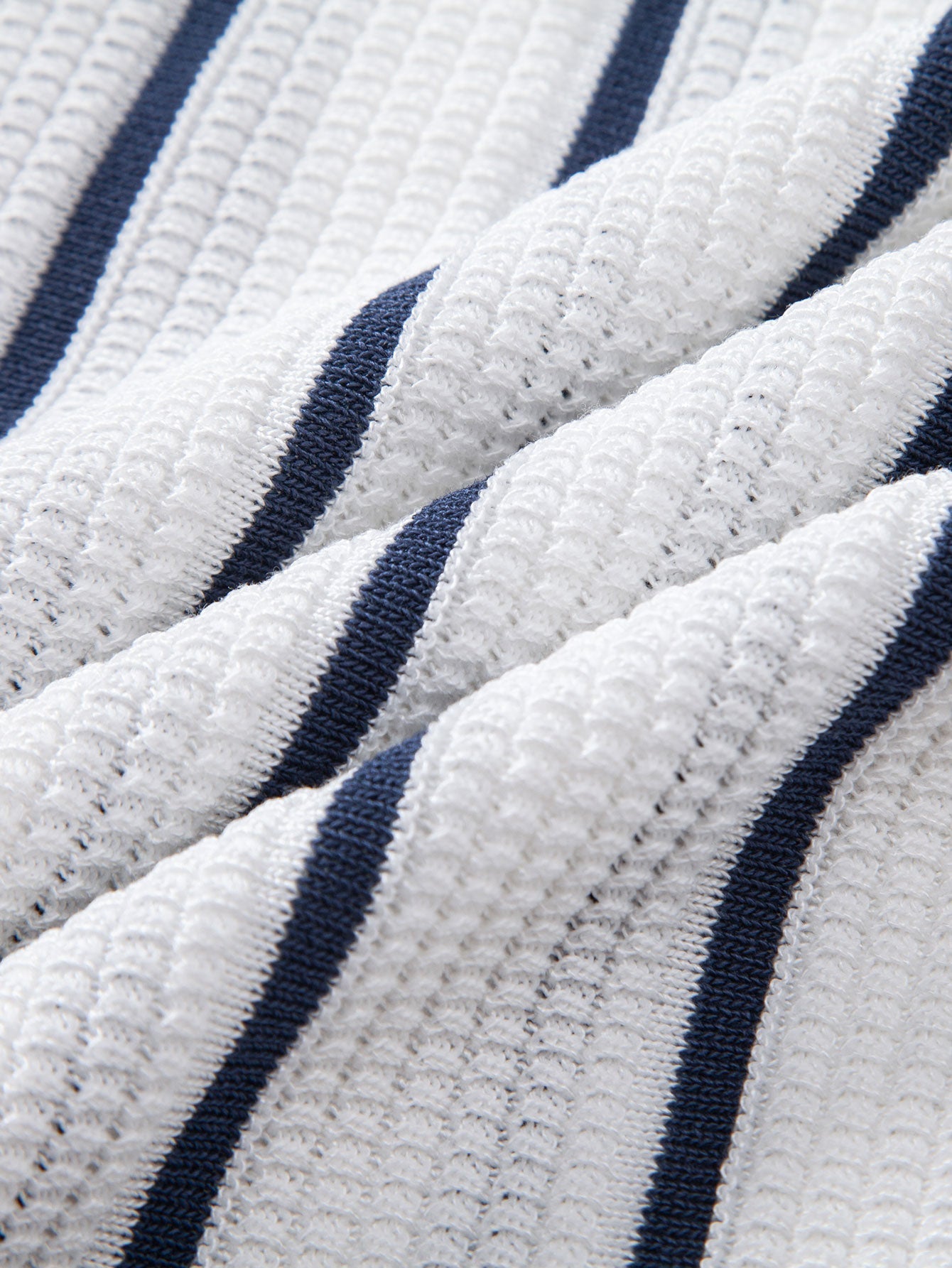 Striped knitted shirt with buttons & linen straight leg trousers | Last day 80% off!