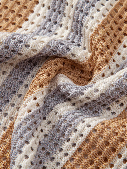 Striped Eyelet Crocheted Shirt | Last day 80% off!