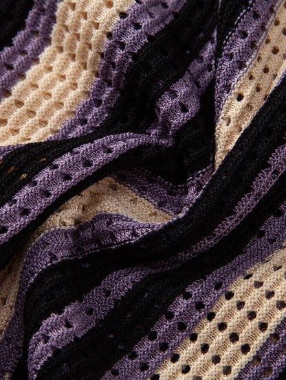 Striped Eyelet Crocheted Shirt | Last day 80% off!