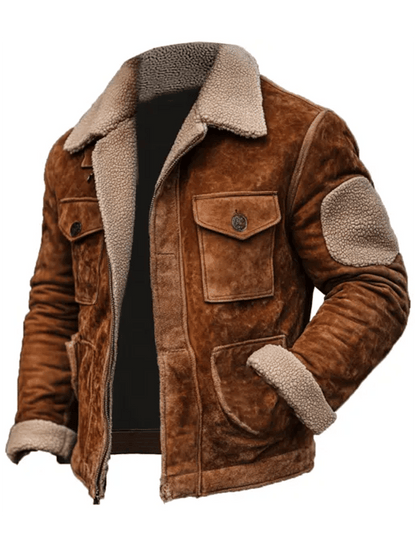 Men's Vintage Suede Fleece Patchwork Outdoor Jacket (BUY 1 GET 1 FREE)