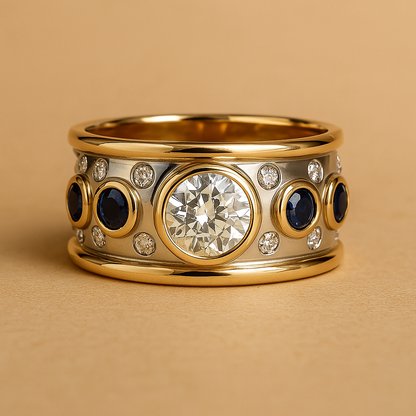 Vintage Golden Inlaid Zirconia Ring | Last day 80% off!
