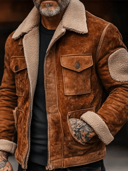 Men's Vintage Suede Fleece Patchwork Outdoor Jacket (BUY 1 GET 1 FREE)