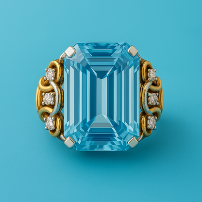 Vintage Blue Zirconia Layered Gold Ring | Last day 80% off!