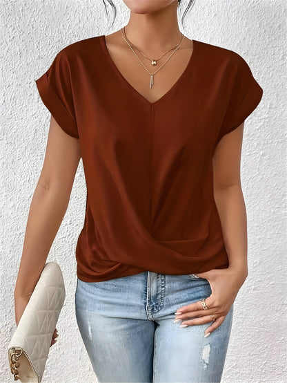 Ana | Elegant Casual Blouse With V-Neck | Last day 80% off!