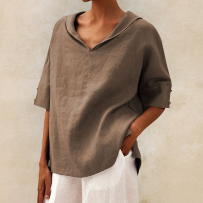 Renee™ - Women's V-Neck Casual Linen Shirt | Last day 80% off!