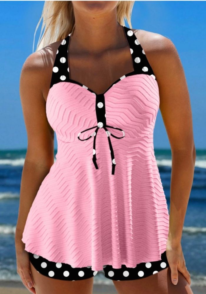 Ana – White Tankini with Polkadots | Last Day 80% Off!