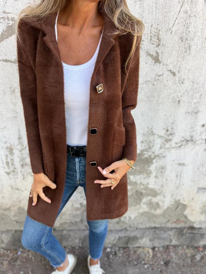 Marce | Casual Single-Breasted Thick Coat With Lapels | Last day 80% off!