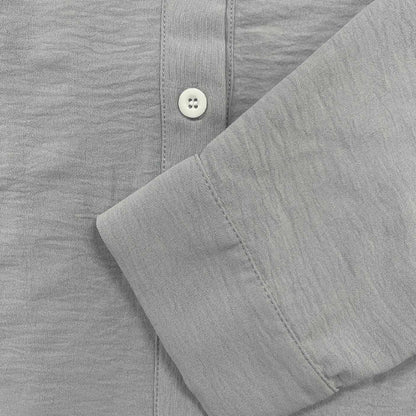 Men's Cotton and Linen Casual Solid Colour Lapel Shirt 31793795X | Last day 80% off!