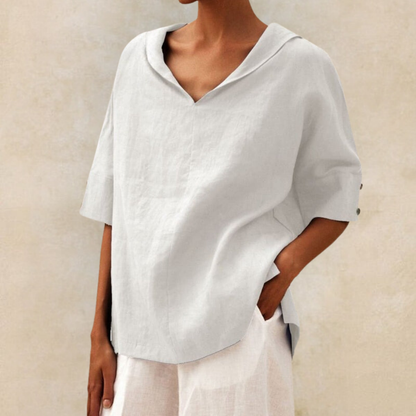 Renee™ - Women's V-Neck Casual Linen Shirt | Last day 80% off!