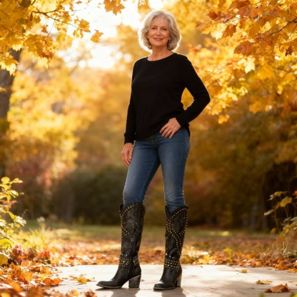 Mary | Western Knee-High Boots | Last Day 80% Off!