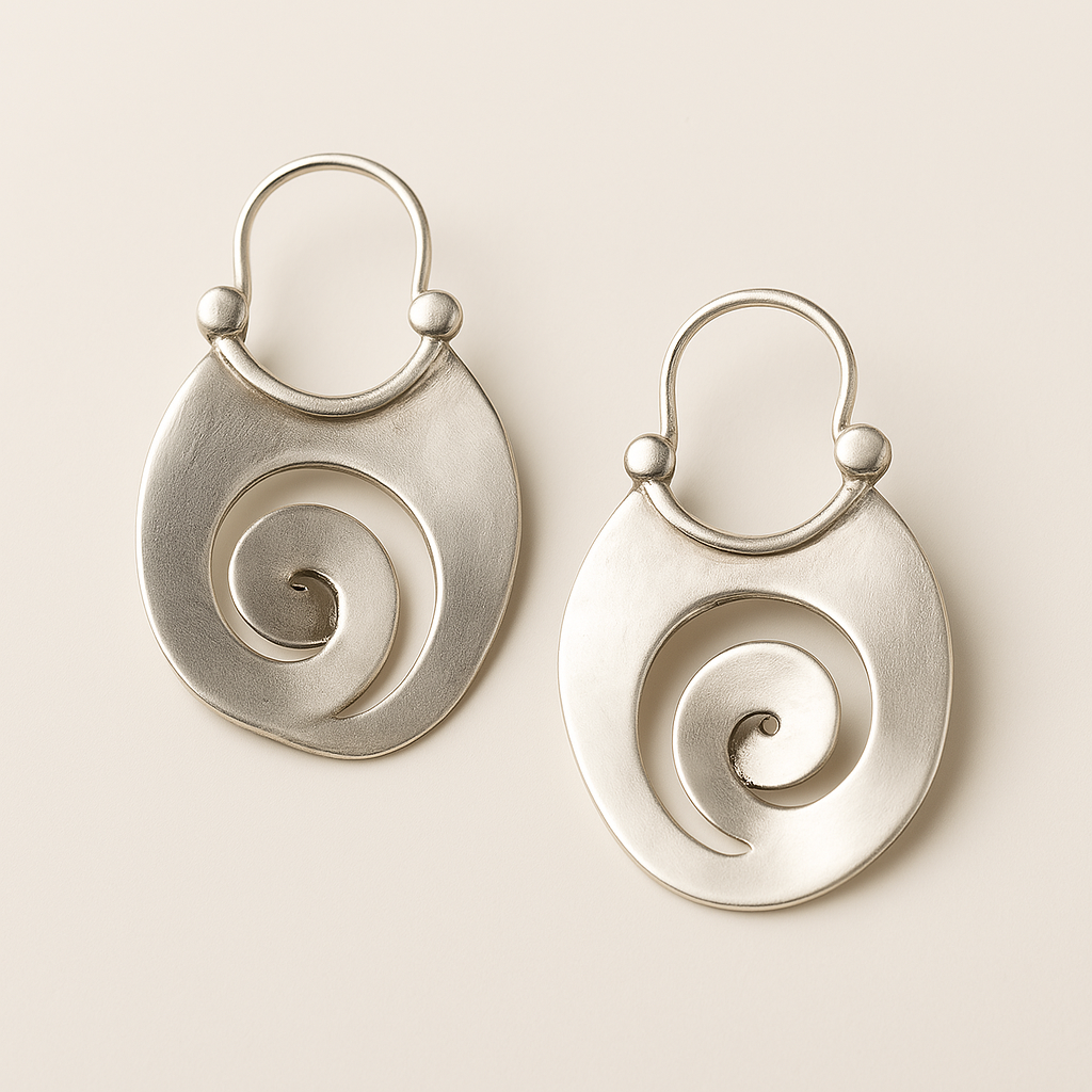 Vintage Irregular Form Silver Earrings | Last day 80% off!