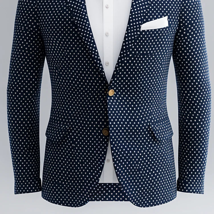 Men's Polka Dot Two-Button Blazer Last Day 80% Off!