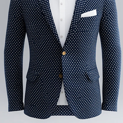 Men's Polka Dot Two-Button Blazer Last Day 80% Off!